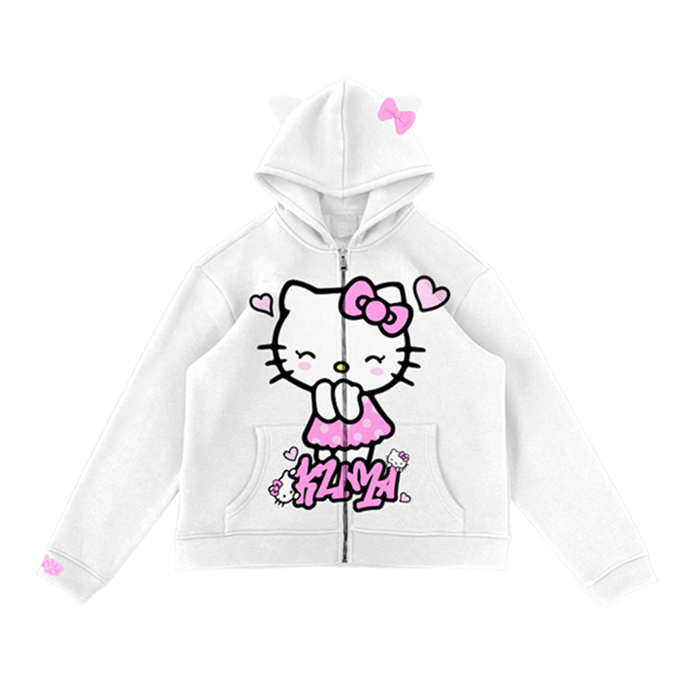 生まれのブランドで HUG 【完売品】KITTEN hood ホワイト zip ...